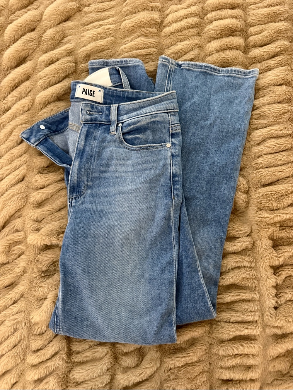 PAIGE CLAUDINE Women's Medium Blue Flare Jeans
